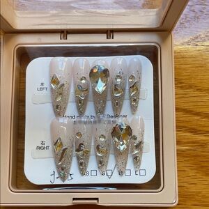 Elegant Rhinestone Press-On Nails